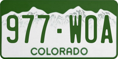 CO license plate 977WOA