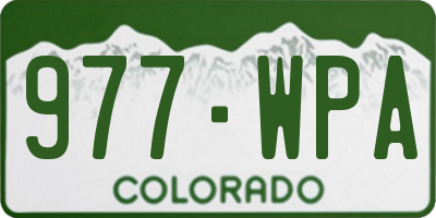CO license plate 977WPA