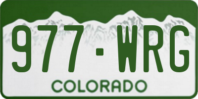 CO license plate 977WRG