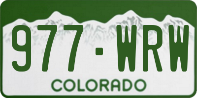 CO license plate 977WRW