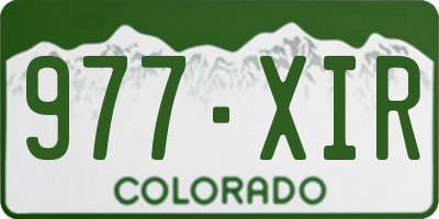 CO license plate 977XIR