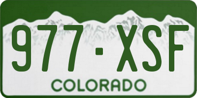 CO license plate 977XSF