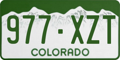 CO license plate 977XZT