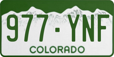 CO license plate 977YNF