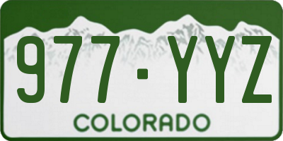 CO license plate 977YYZ