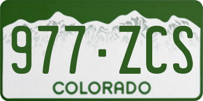 CO license plate 977ZCS