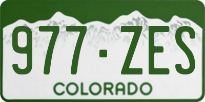 CO license plate 977ZES