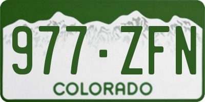 CO license plate 977ZFN