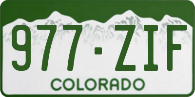 CO license plate 977ZIF