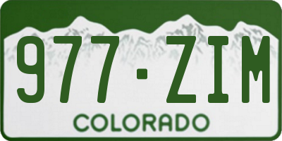CO license plate 977ZIM