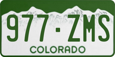 CO license plate 977ZMS