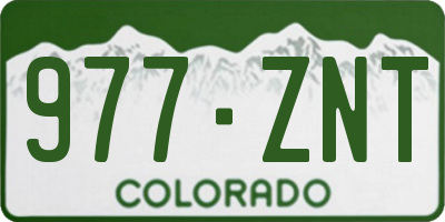 CO license plate 977ZNT