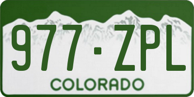 CO license plate 977ZPL