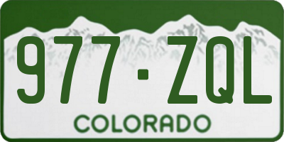 CO license plate 977ZQL