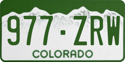 CO license plate 977ZRW