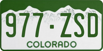 CO license plate 977ZSD
