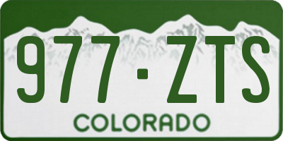 CO license plate 977ZTS