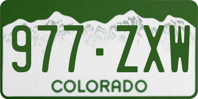 CO license plate 977ZXW
