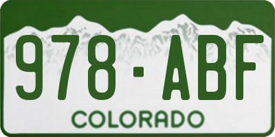 CO license plate 978ABF