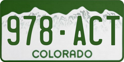 CO license plate 978ACT