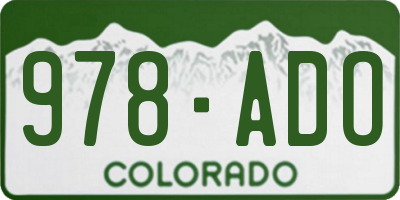 CO license plate 978ADO