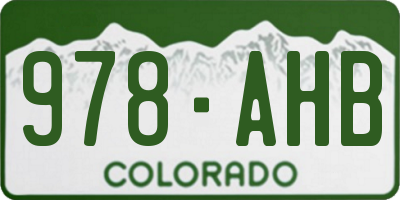 CO license plate 978AHB