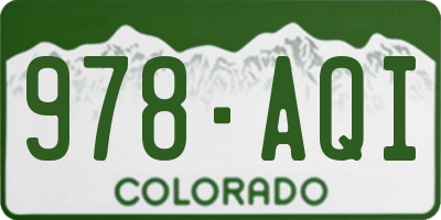 CO license plate 978AQI
