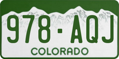 CO license plate 978AQJ