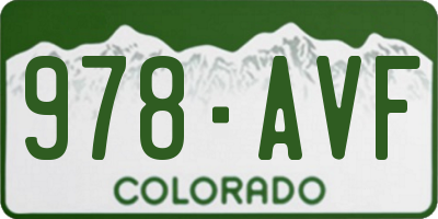 CO license plate 978AVF