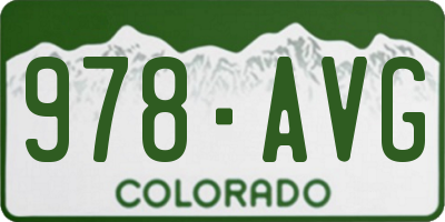 CO license plate 978AVG