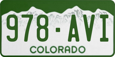 CO license plate 978AVI