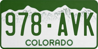 CO license plate 978AVK