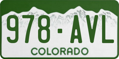 CO license plate 978AVL