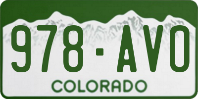 CO license plate 978AVO