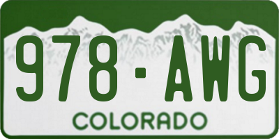 CO license plate 978AWG