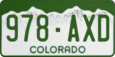 CO license plate 978AXD
