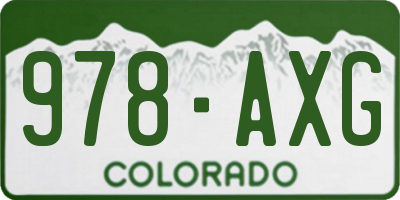 CO license plate 978AXG
