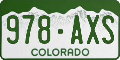 CO license plate 978AXS