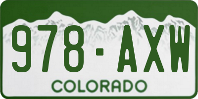 CO license plate 978AXW