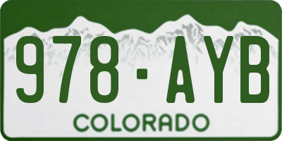 CO license plate 978AYB