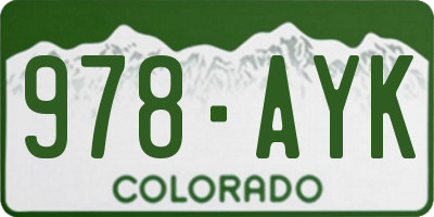 CO license plate 978AYK