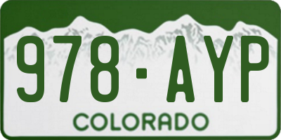 CO license plate 978AYP