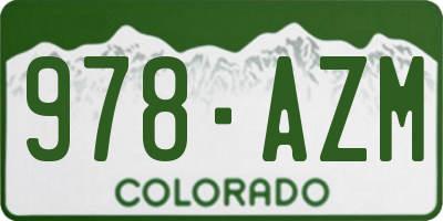 CO license plate 978AZM