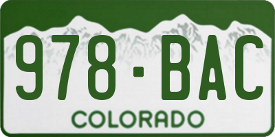 CO license plate 978BAC