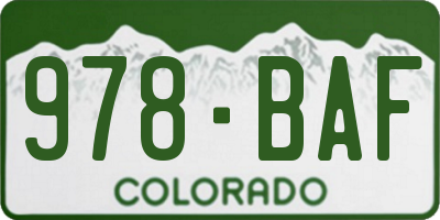 CO license plate 978BAF