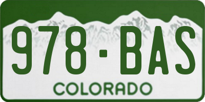 CO license plate 978BAS