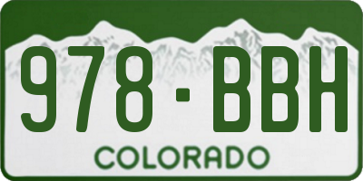 CO license plate 978BBH