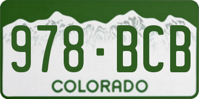 CO license plate 978BCB
