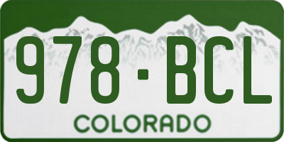 CO license plate 978BCL