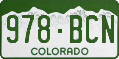 CO license plate 978BCN